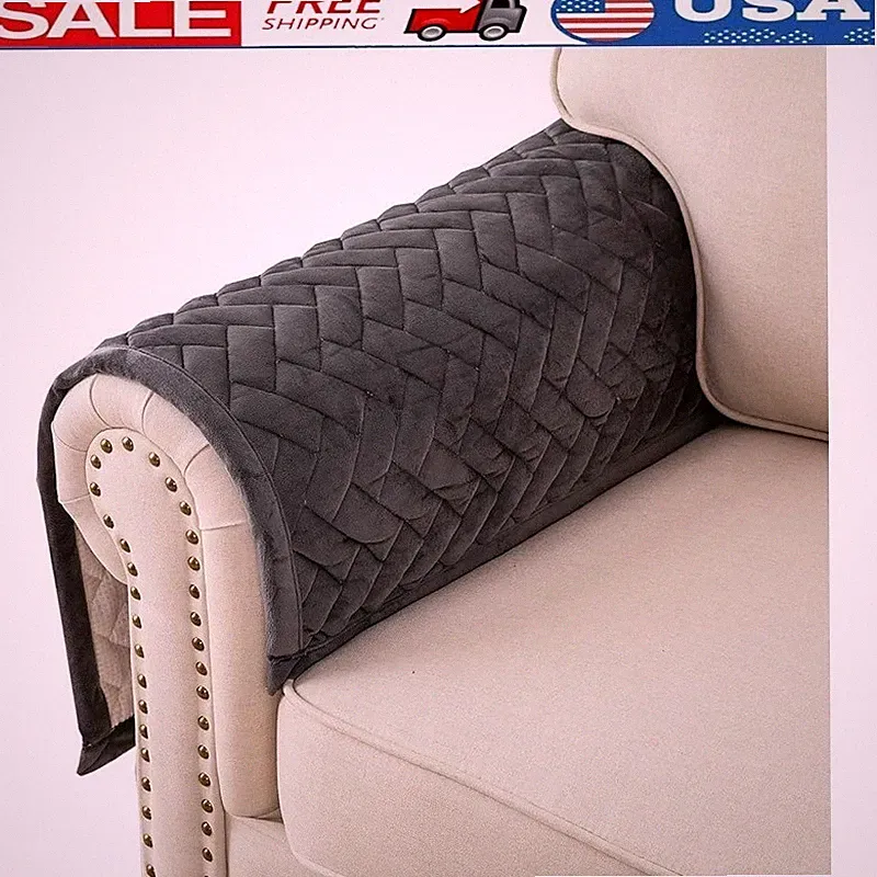Anti Slip Velvet Sofa Cover Couch Loveseat Recliner Pet Friendly Durable New