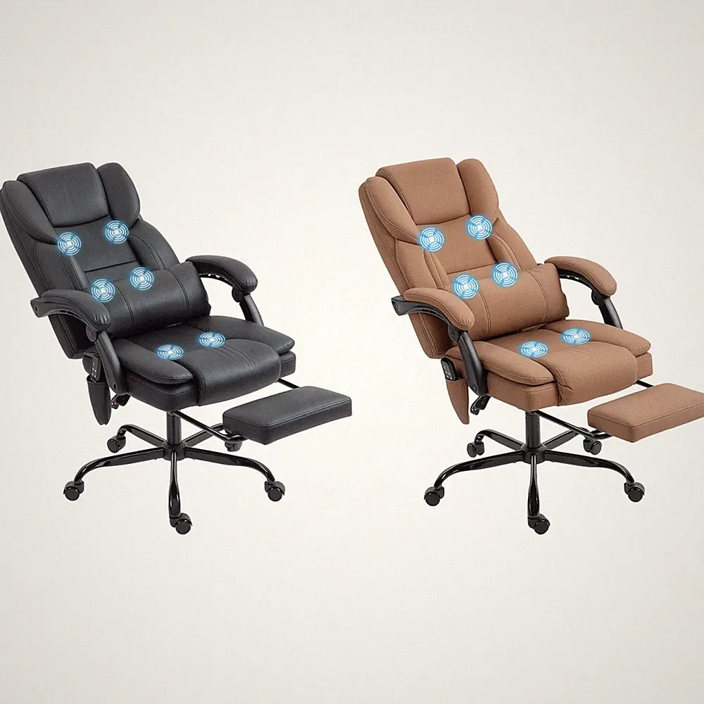 HOMCOM Office Chair with Massage, Reclining Desk Chair