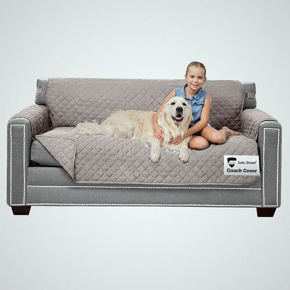 Light Taupe Couch Sofa Cover Reversible Stain Resistant Pet Friendly Protector